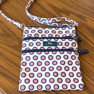 Scout Pink and Navy Polka Dot Crossbody Bag